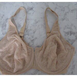 Wacoal Stark Beauty Bra 34G Beige Lace Underwire 855225